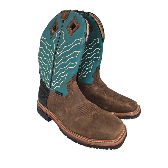 Justin Other - Justin Men's SE4972 Derrickman 11" Steel Toe Waterproof Boot Brown Green 9EE